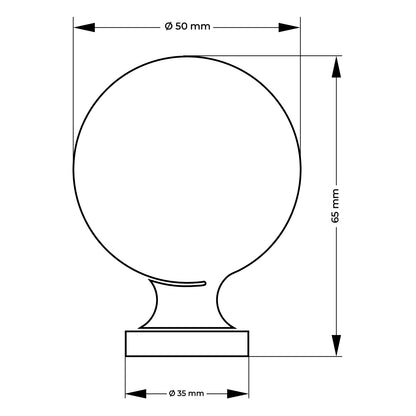 Pomolo decorativo in ferro battuto Sfera Forgiata - Ø 50 mm h. 65 mm